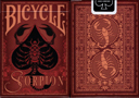 tour de magie : Jeu Bicycle Scorpion (Gilded) Rouge