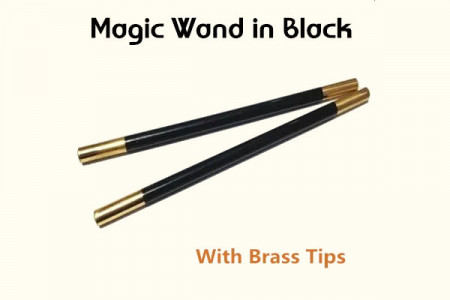 Magic Wand in Black (With Brass Tips)