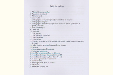 Initiation au mentalisme, à l'hypnose et à la mnémotechnie