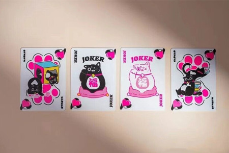 Bicycle Cat (Pink) Playing Cards